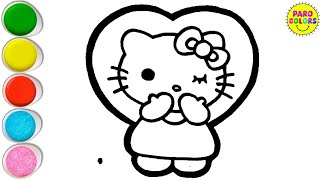 Cute Hello Kitty Drawing Painting amp Coloring for Kids and Toddlers  Child Art parocolors [upl. by Memory]