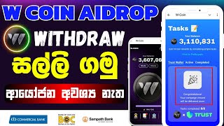 W coin mining sinhala  W coin airdrop  w coin trust wallet connects [upl. by Ynelram]