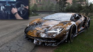 Rebuilding Lamborghini Centenario  Forza Horizon 5 Steering Wheel Gameplay [upl. by Nikita477]