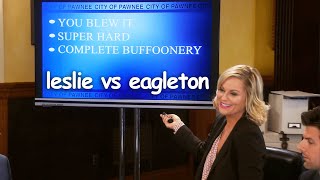 complete buffoonery  leslie knope vs eagleton  Parks amp Recreation  Comedy Bites [upl. by Nnodnarb]