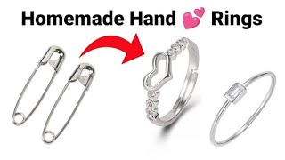 diy homemade cute ringhow to make safety pin ring ghar par banaye safety pin ring [upl. by Shadow]