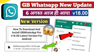 Gb Whatsapp new version v1800  gb whatsapp new update  gb whatsapp update today [upl. by Ranitta]