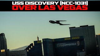 The USS Discovery NCC1031 was captured flying over Las Vegas today [upl. by Elleon]