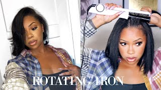 Instyler Rotating Iron On HEAT TRAINED NATURAL HAIR [upl. by Caesaria]