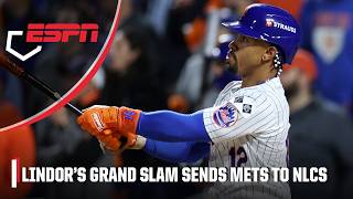 GRAND SLAM 😱 Francisco Lindor propels Mets to the NLCS  ESPN MLB [upl. by Nylitsirk]