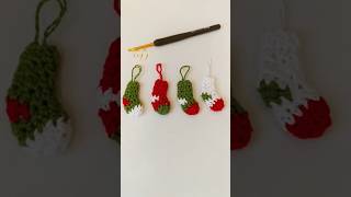 🧦 MINI BOTITAS NAVIDEÑAS 🎄 crochet navidad tejer christmas feliznavidad diy knitting crochê [upl. by Anitnegra600]