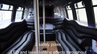 24 Passenger Limo Party Bus  Eugene Party Bus Service [upl. by Neerihs547]