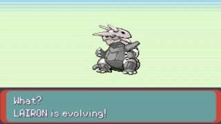 Pokemon Emerald Aron Evolves To Lairon And To Aggron HD [upl. by Ruperta307]