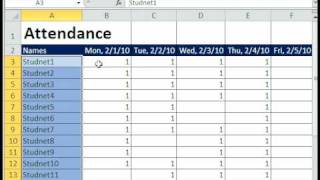 Excel Magic Trick 496 Attendance Sheet with Freeze Pane IF amp SUM functions Custom Date Formatting [upl. by Sarchet224]