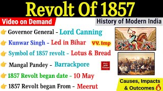 Revolt Of 1857  1857 की क्रांति  1857 Revolt Gk Question And Answer  Modern History of India ssc [upl. by Ojybbob]