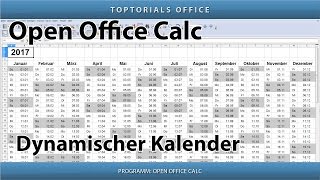 Dynamischen Kalender erstellen  Download OpenOffice Calc [upl. by Beitch]