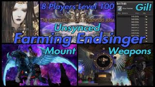 FFXIV Endsinger Unsynced 8 Player Mount Farm at Level 100 Endsingers Aria Extreme [upl. by Bower]