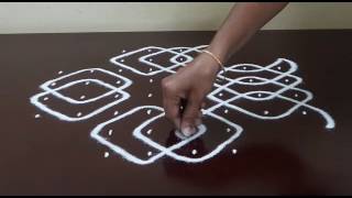 8 DOTS KOLAM  SIMPLE MUGGULU  KAMBI  SIKKU KOLAM  STRAIGHT DOTS [upl. by Edana62]