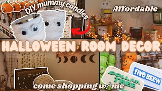 🎃halloween room makeover🎃 affordable halloween decor shooping🛍️ diy mummy candles [upl. by Paderna]