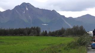 Alaska Flying Takeoff on a GustyWindy Day Douglas DC4 [upl. by Enoj]