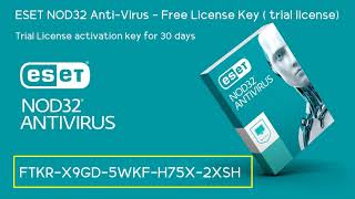 ESET NOD32 ANTIVIRUS Free Trial License activation key for 30 days  August 30 2023 [upl. by Erdnaet734]