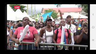 St Lucias Julien Alfred Wins Silver at Olympic 200m Final race  Castries Watch Party [upl. by Asecnarf844]