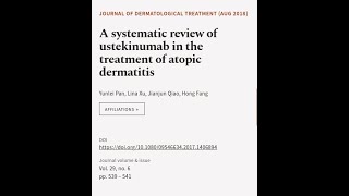 A systematic review of ustekinumab in the treatment of atopic dermatitis  RTCLTV [upl. by Dimah505]