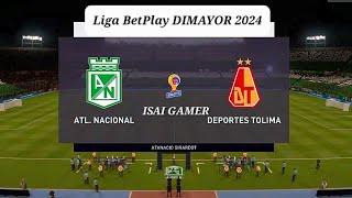 Atletico nacional vs Deportes tolima goles 12 Liga BetPlay DIMAYOR 2024 [upl. by Toft557]