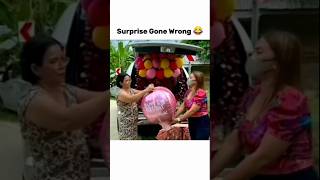 Surprise Gone Wrong 🤷‍♀️🙌😂 shorts funny trending memes viralvideo [upl. by Maggie]