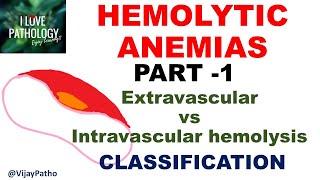 Hemolytic Anemias Part 1 Definition Extravascular Vs Intravascular hemolysis Classification [upl. by Krista814]