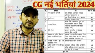 CG NEW VACANCY 2024  CG NEW BHARTI 2024  CG NAYI VACANCY 2024  CG ME ANE WALI BHARTIYAN 2024 [upl. by Philomena]