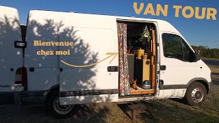 VAN TOUR  Je vous fais visiter le van dans lequel je voyage SEULE  Renault Master L2H2 [upl. by Saxena863]