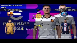 Efootball 2023 ppsspp con tatuajes faces HD  actualizado con nuevos equipos pes23 fifa22 futbol [upl. by Leeann]