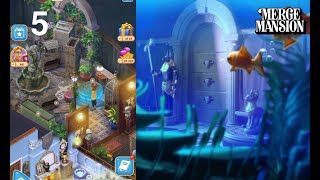 Merge Mansion  Landing Room Level 50 Part 461 🐡🐟🐠 [upl. by Eillah]