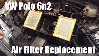 How to change a VW Polo 6n2 Air Filter and Engine Cover [upl. by Paulo]