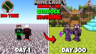 We Survived 300 Days In BEDROCK With NOTHING In Minecraft Hardcore  Duo 100 Days [upl. by Nirik701]