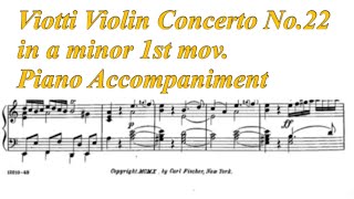 In TempoViotti Violin Concerto No22 in a minor 1st mov Piano Accompaniment before Cadenza [upl. by Nelie]