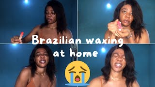 Brazilian waxing at home pubic hair removal [upl. by Evalyn748]