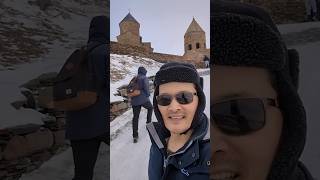 Winter journey from Tbilisi to Kazbegi in January 🇬🇪 winter travelgeorgia mountains fortress [upl. by Monty]