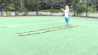 Agility Ladder drills for kids ages 3 [upl. by Nyrhtak]