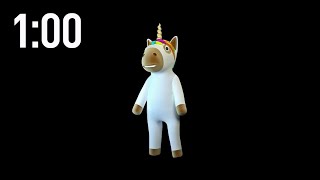 1 Minute Countdown Timer with Music  Unicorn Dancing Timer [upl. by Eiramnna]