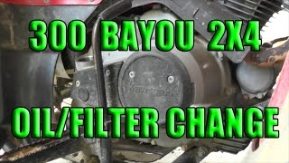 Kawasaki Bayou 300 Oil Change [upl. by Yrian359]