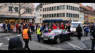 Mercedes Benz CLK W208 Cabriolet beim Faschingszug Würzburg 2020 [upl. by Ahsitnauq]