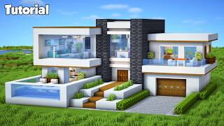 Minecraft How to Build a Modern House Tutorial Easy 44  Interior in Description [upl. by Ggerc727]