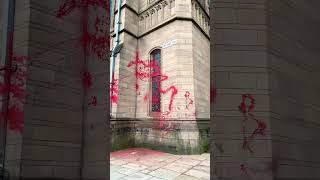 The University of Manchester vandalised in protest manchester university vandalism [upl. by Arodnap]