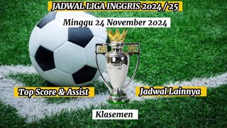 Jadwal Liga Inggris Minggu Tanggal 24 November 2024 [upl. by Lladnek527]