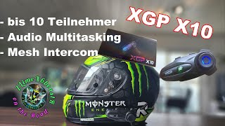 🏍Motorrad XGP X10 Mesh Intercom 10 Teilnehmer Audio Multitasking der Test👌 [upl. by Mintz973]