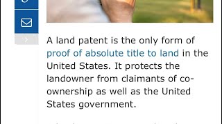 This is the definition of a Land Patent aka the real Allodial Title [upl. by Adnovay]