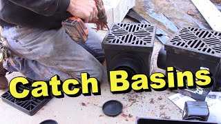 How to Set Up Catch Basin for Best Drainage  3 Different Basins and which works best [upl. by Einial]