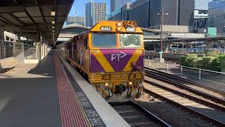 VLine N462 City of Shepparton Departing Southern Cross Station to Warrnambool Leslie RS5T HORN SHOW [upl. by Ion]