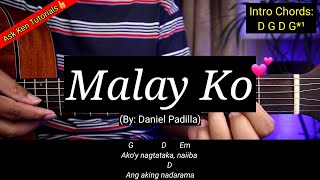 Malay Ko  Daniel Padilla Easy Chords😍  Guitar Tutorial [upl. by Davilman]