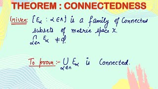 Theorem of connectedness  Connectedness  Real analysis  Metric space  topology  Compactness [upl. by Ade]