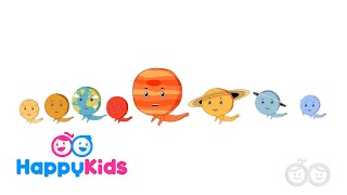 Planets Space And Stars  Learning Songs Collection For Kids And Children With Lyrics  Happy Kids [upl. by Almeda]