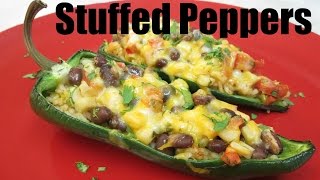 Stuffed Peppers  South Western Poblanos with Chipotle Chicken and Cheese  PoorMansGourmet [upl. by Comyns]