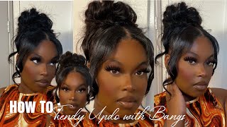 90’s Messy Curly Updo Tutorial with Bangs   No Glue Needed PROM 2023 HAIRSTYLES [upl. by Ylhsa229]